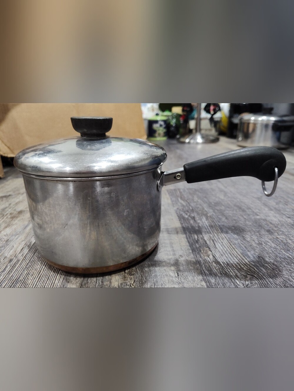 1801 Revere Ware 2 QT Quart Sauce Pan Copper Clad Bottom With Lid Made In USA